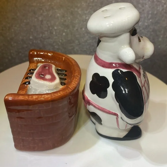 Vintage 90’s Clay Art Bar-B-Cow Salt and Pepper Shakers